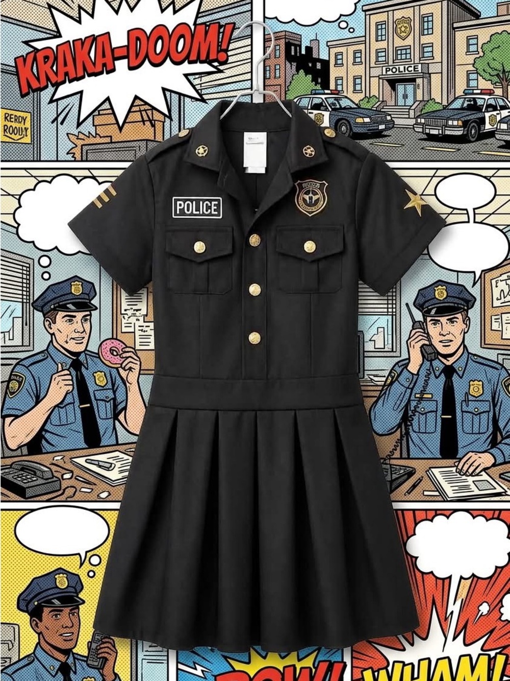 Girl's size Medium Police dress costume